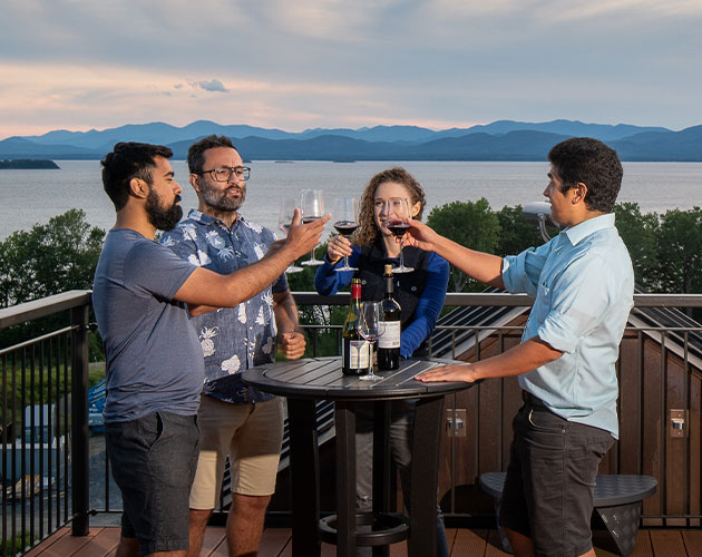 friends on the patio mid cheers