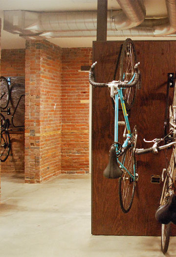 Designated bike storage, repair, maintenance and washing areas make life with a bicycle so much easier and enjoyable