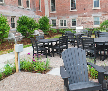 Open air areas include grills, seating and patios