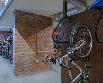 The bike room at Liberty House